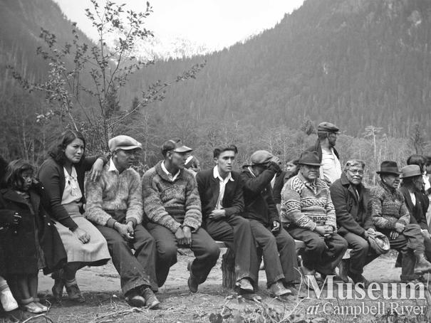 Gathering at Tsawatainuk village of Gwa’yi in Kingcome Inlet