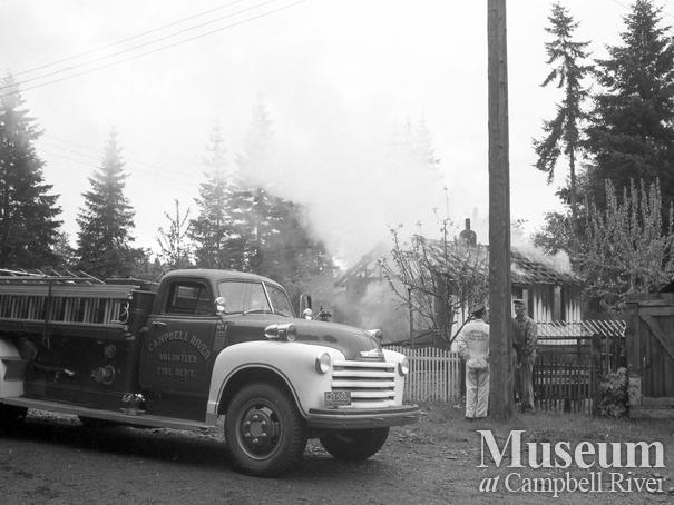 Campbell River volunteer fire department attending fire