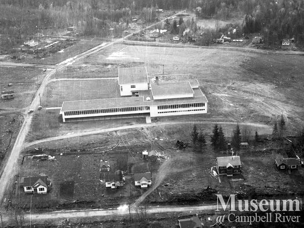 Aerial view of new Campbell River Junior Senior High School