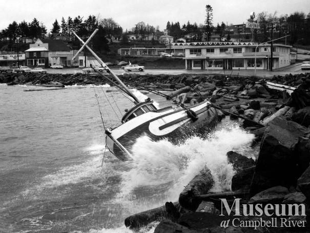 View of Campbell River waterfront, 1964