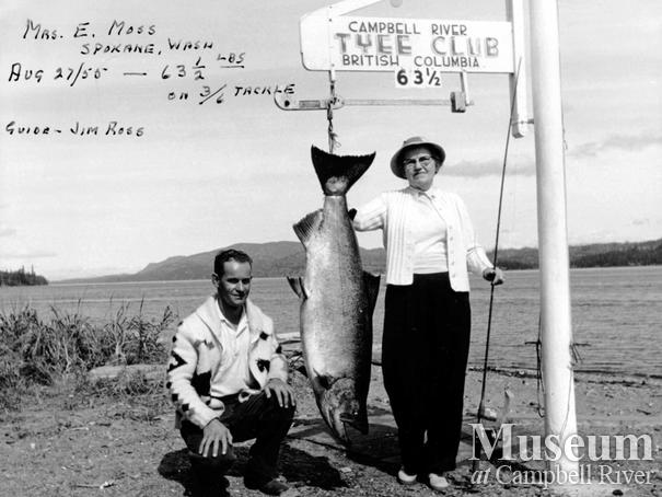 Mrs. Moss, Tyee Club 3/6 Champion with her catch