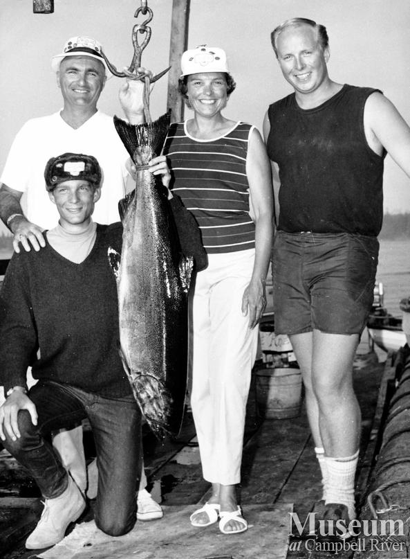 The Evans family with a Tyee