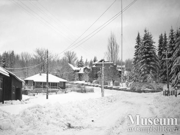 View of Lourdes Hospital in snowfall