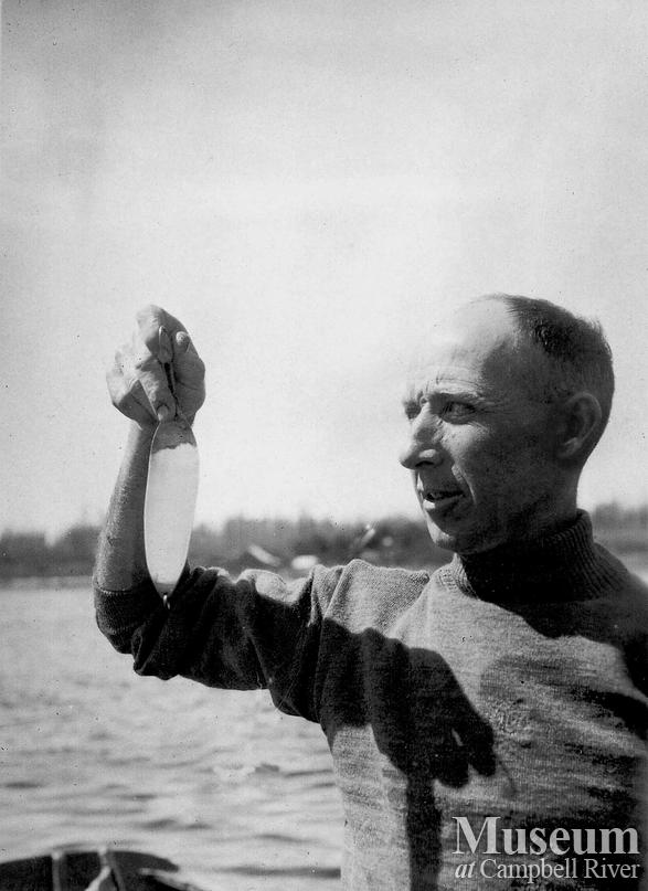 Herbert Pidcock with fishing lure