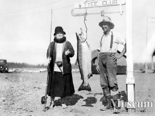Herbert Pidcock with Mrs. Butler and Salmon