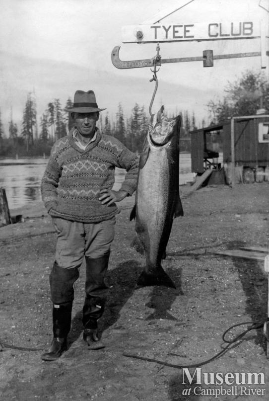 Herbert Pidcock with salmon at Tyee Club scale