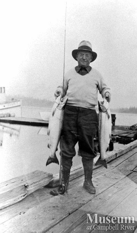 Mr. Suduth with his catch, September 1939