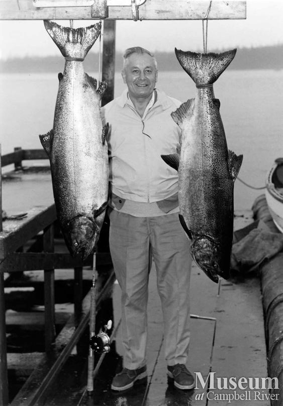 Mr. Kandik with two fish