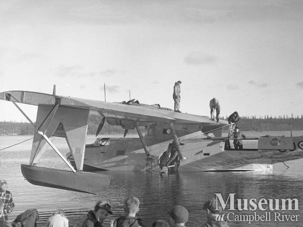 Amphibian aircraft in water off Tyee Spit