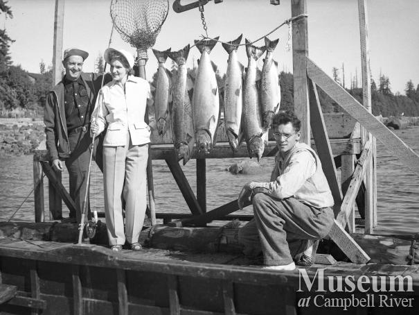 Guests with Catch of Salmon at Painter's Lodge