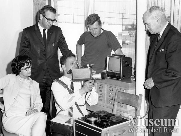 School District 72 Personnel with new camera equipment, Campbell River