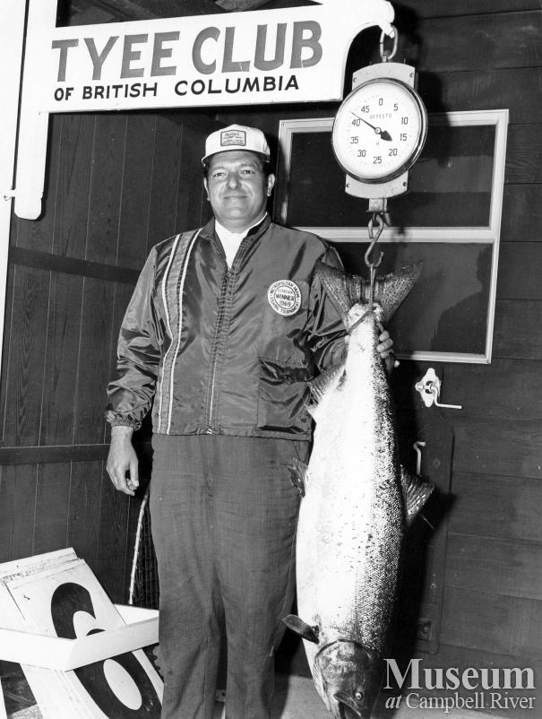 Raymond L. Knight with catch