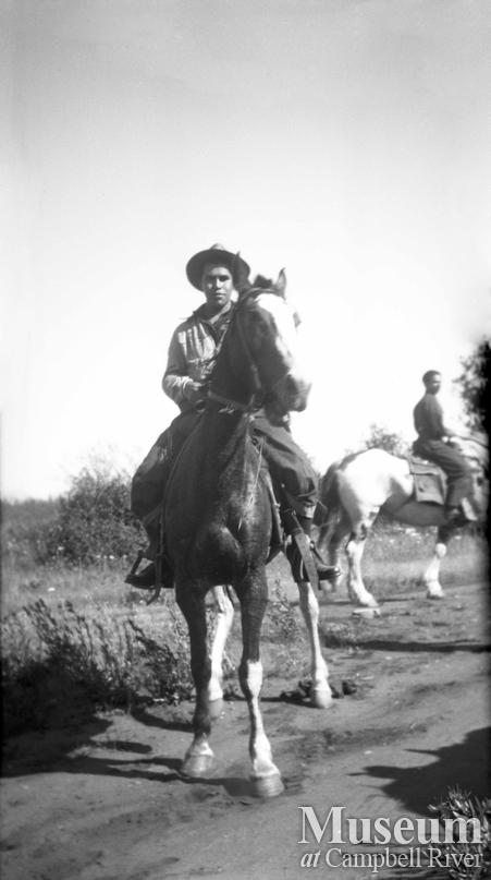 Sam Quatell on horseback