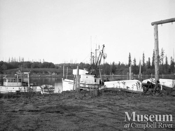 Boats tied up on the Tyee Spit