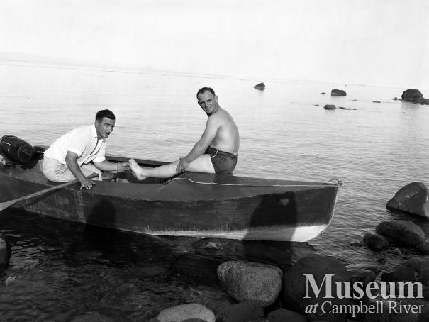 A swimmer who went from Campbell River to Quadra Island