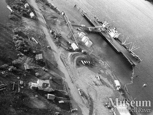 Aerial view of the Tyee Spit, Campbell River