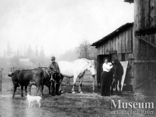 Fred Nunns on his homestead in Campbellton