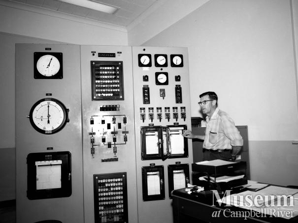 Control panel at BC Hydro's John Hart Generating Station