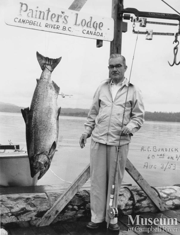 R.C. Burdick, Tyee Man, with his catch