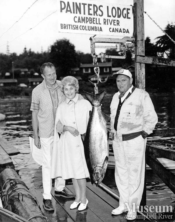 Vincent Price and his wife with catch