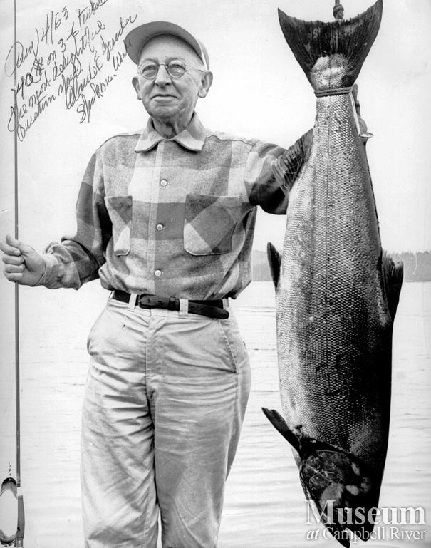 Mr. Alaisle E. Gasode with catch of salmon
