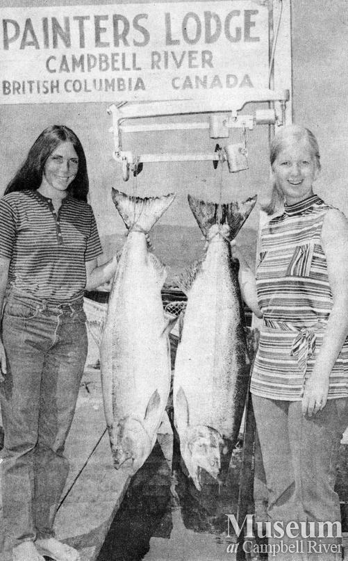 L. Barker and L. Bertram with their catches