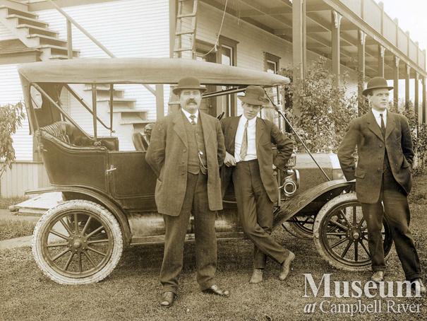 Charles Thulin with his first car, Campbell River