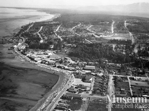 Aerial view of downtown Campbell River