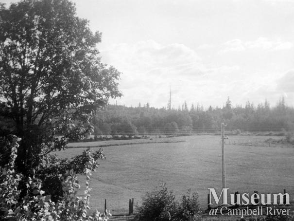 Looking west over fields from Thulin home