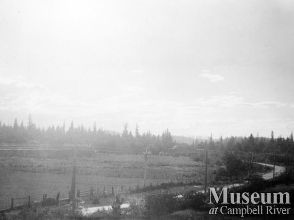 Looking northwest over fields from Thulin home