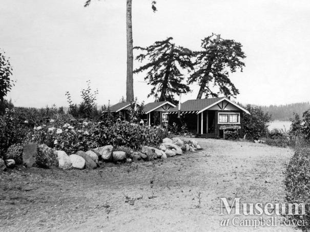 View of the cabins at Painter's Lodge, Campbell River