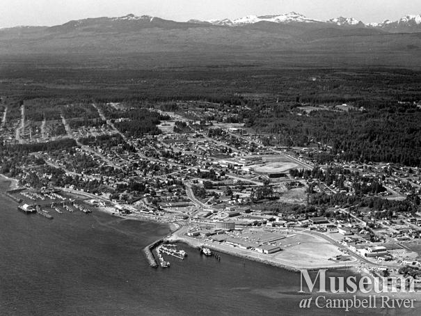 Aerial view of downtown Campbell River