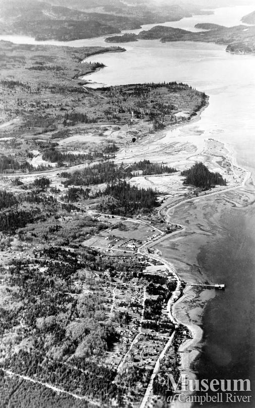 Aerial view of Campbell River and surrounding area