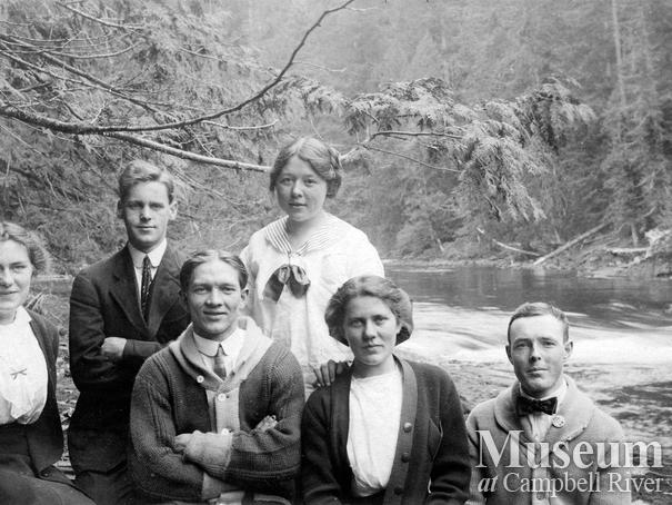 A hiking party going to the Falls, Campbell River