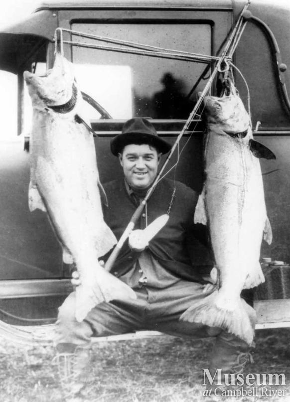 Dave McDonald with two fish