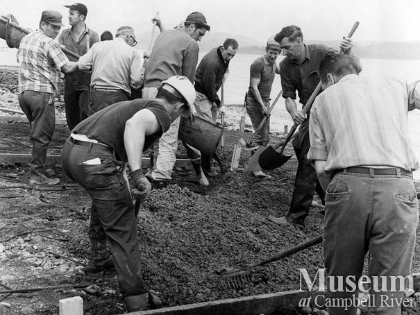 Building the public boat ramp, Tyee Spit