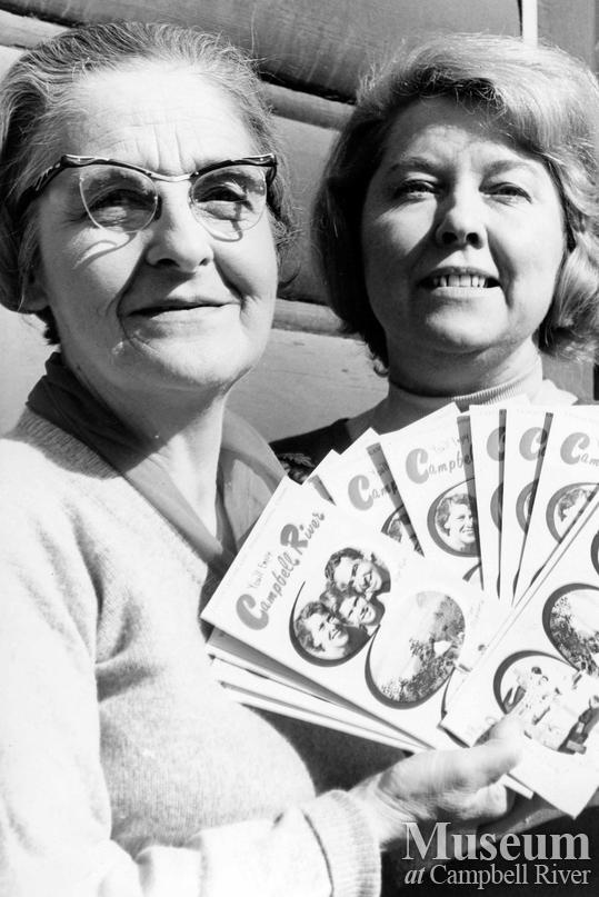 Rose MacKay and Marie Idiens with new Campbell River promotional brochures
