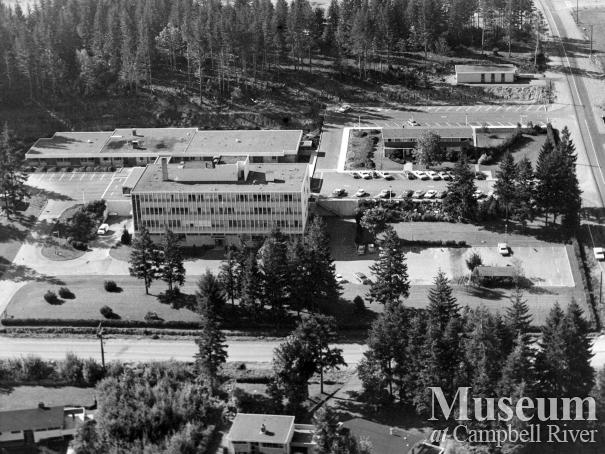 An aerial view of Campbell River Hospital