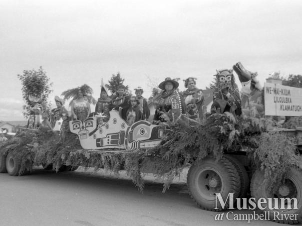A first nations float in the Centennial Parade